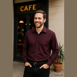 Van Heusen  Plum Button Down Shirt Neck 15.5